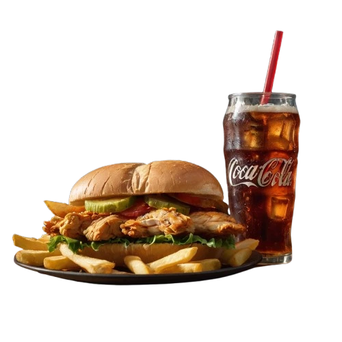 chicken burger+drink