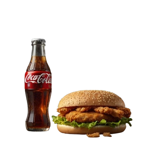 coca-cola+chicken burger