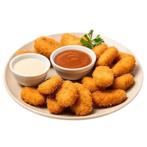 chicken nuggets with white sauce